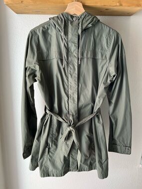 Columbia Olive Green Hooded Trench Anorak